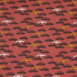 Printed Cotton ROADY Red / Mustard